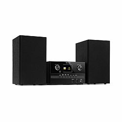 Auna Connect System S, stereo systém + reproduktor, 20 W max., internet/DAB+, černý