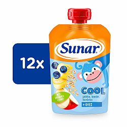 12x SUNAR Cool borůvka, banán, ovesné vločky 110g