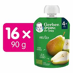 16x GERBER Organic Kapsička hruška 90 g​