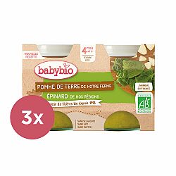 3x BABYBIO Brambory se špenátem 2x 130 g