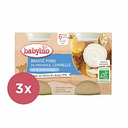 3x BABYBIO Brassé hruška skořice 2x 130 g