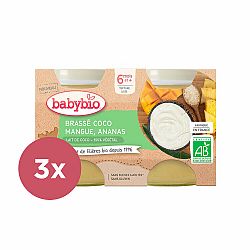 3x BABYBIO Brassé z kokosového mléka mango ananas 2x 130 g