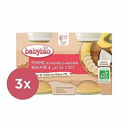 3x BABYBIO Jablko banán s kokosovým mlékem 2x 130 g