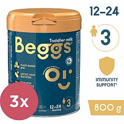 3x BEGGS 3 Mléko batolecí 800 g 12m+