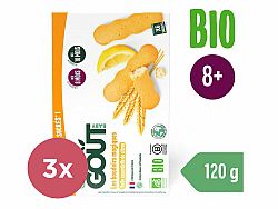 3x GOOD GOUT BIO Piškoty s esenciálním citronovým olejem (120 g), 8m+