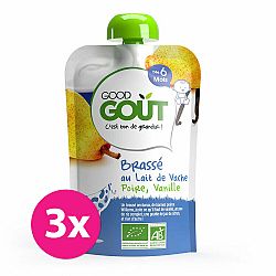 3x GOOD GOUT BIO Vanilkový jogurt s hruškou 90 g