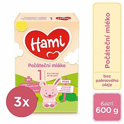 3x HAMI 1 Mléko počáteční 600 g