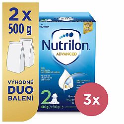 3x NUTRILON 2 Advanced pokračovací kojenecké mléko 1 kg, 6+