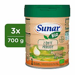 3x SUNAR BIO 1 Mléko počáteční, 700g