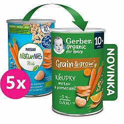 5x GERBER Organic křupky s mrkví a pomerančem 35 g