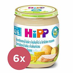 6x HiPP BIO Bramborové pyré s kukuřicí a krůtím masem 125 g