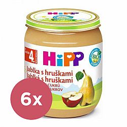 6x HiPP BIO Jablka s hruškami 125 g, 4m+