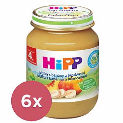 6x HiPP BIO Jablko s banány a broskvemi 125 g