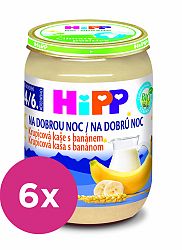 6x HiPP BIO Kaše mléčná Na dobrou noc krupicová s banánem 190 g