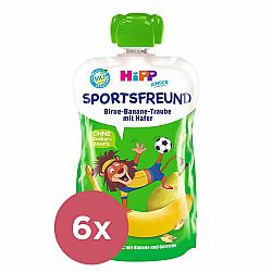 6x HiPP BIO Sport Hruška-Banán-Bílé hrozno-Oves 120 g