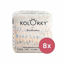 8x KOLORKY DAY Pleny jednorázové eko, déšť&duhy M (5-8 kg) 21 ks