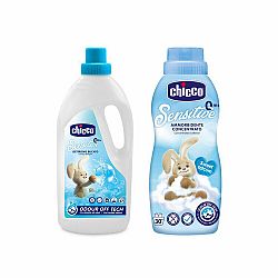 CHICCO Prostředek prací dětský Sensitive 1,5 l + Aviváž konc. Sladký Pudr 750 ml