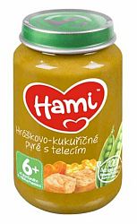 HAMI Hráškovo-kukuřičné pyré s telecím (200 g) maso-zeleninový příkrm