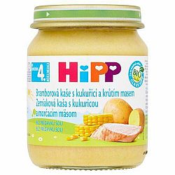 HiPP BIO Bramborové pyré s kukuřicí a krůtím masem 125 g