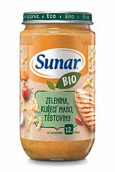 SUNAR BIO příkrm zelenina, kuřecí maso, těstoviny 12m+, 235 g