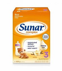 SUNAR Complex 3 Mléko batolecí Vanilka 600 g